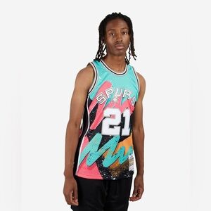 Mens Mitchell & Ness NBA HYPER HOOPS SWINGMAN JERSEY - SPURS 1998 TIM DUNCAN